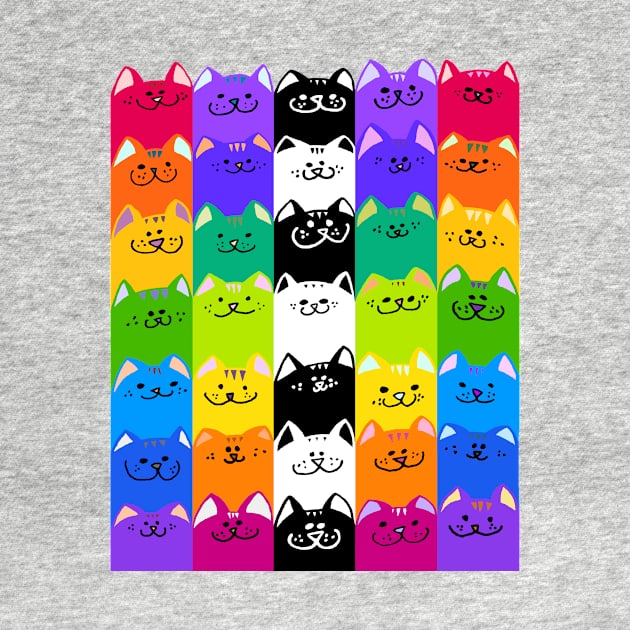 Colorful Cats! by RawSunArt